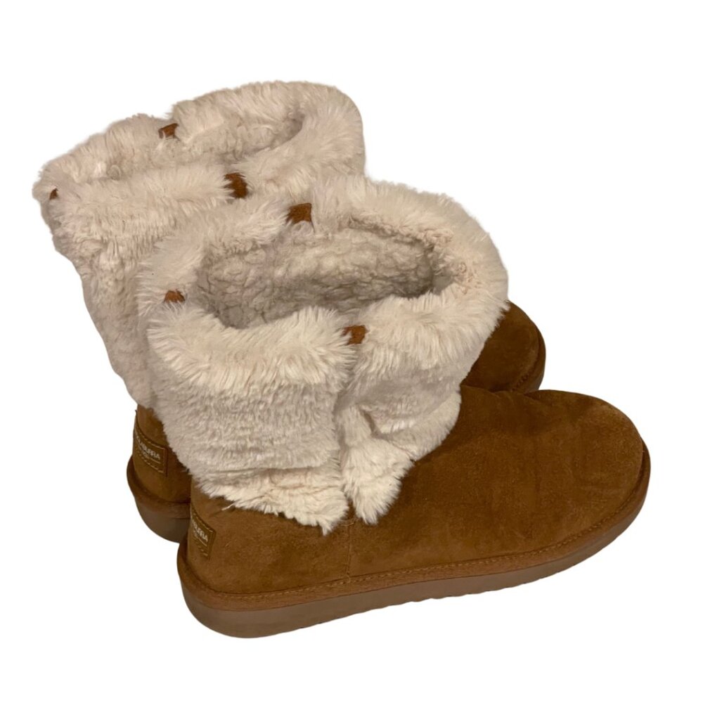 Koolaburra by UGG Aubrei Mini Booties Size 8‎ Women’s Brown Suede Faux Shearling